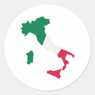 Italy map classic round sticker