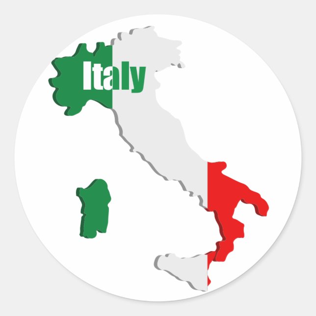 Italy map classic round sticker (Front)