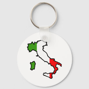 Italy Map Flag Key Ring