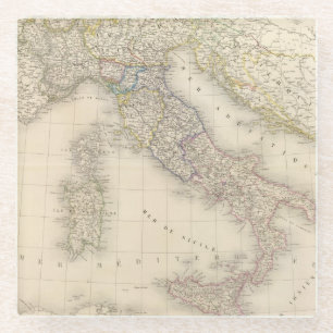 Italy Map Glass Coaster