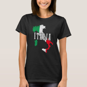 Italy Map Italia Italian Flag Pride T-Shirt