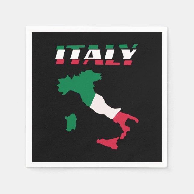 Italy Map Italian Italia Napkin (Front)