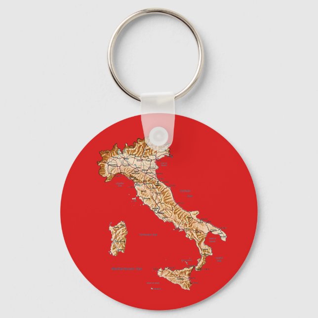 Italy Map Keychain (Front)