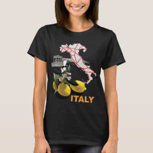 Italy Map Lemons Mediterranean Travel T-Shirt