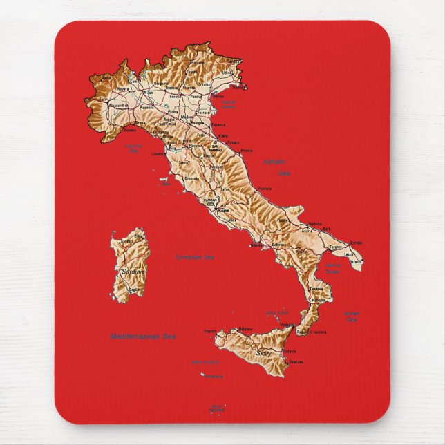 Italy Map Mousepad (Front)