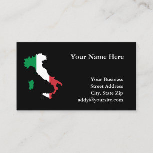 Italy Map Shape Italian Flag Colours Business Card