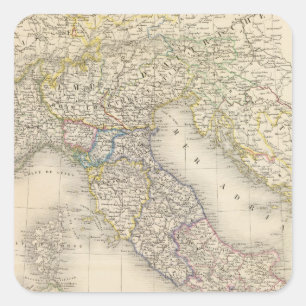 Italy Map Square Sticker