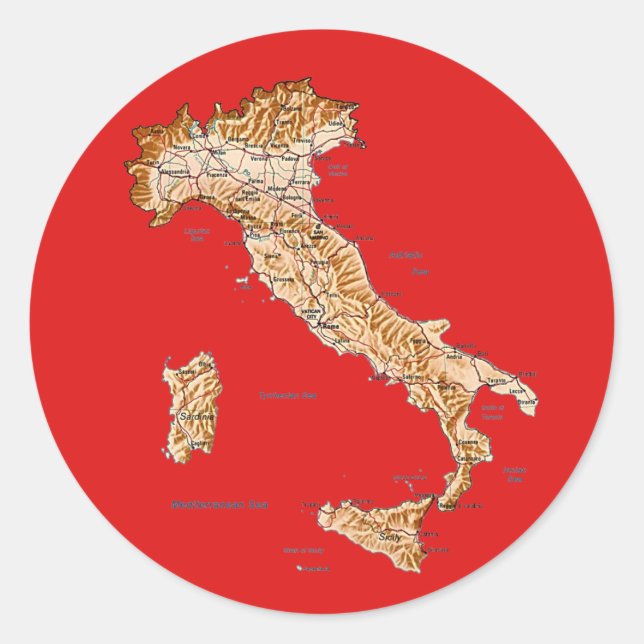 Italy Map Sticker (Front)
