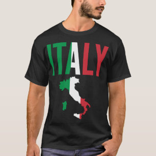 Italy Map Text T-Shirt