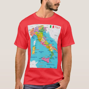 Italy map with regions and main cities T-Shirt