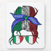 Italy messy bun with Italian Flag