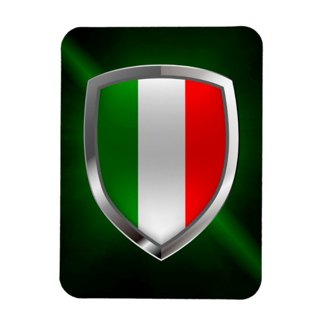 Italy Metallic Emblem Magnet (Vertical)