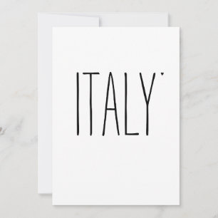 Italy - minimalistic typography card