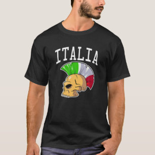 Italy Mohawk Skull Italia Sport Supporter Nazional T-Shirt