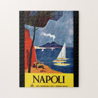 Italy Naples vintage travel poster Jigsaw Puzzle