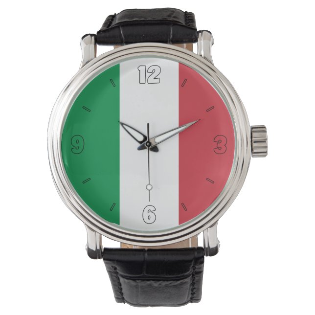Italy National Flag Elegant Patriotic Watch (Front)