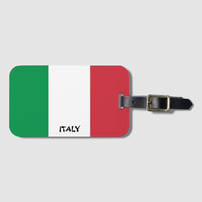Italy National Flag Patriotic Luggage Tag (Front Horizontal)