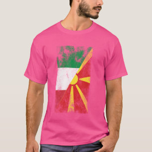Italy North Macedonia Flags - Italian Macedonian T-Shirt