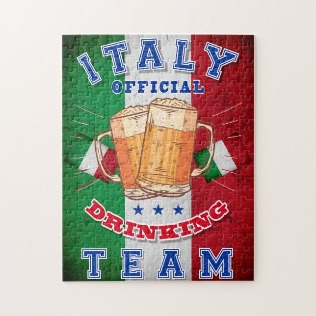 Italy Official Drinking Team. Funny beer Jigsaw Puzzle (Vertical)