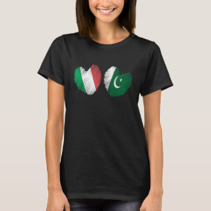 Italy Pakistan Heart Italian Flag Pakistani Flag H T-Shirt