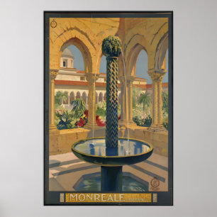 Italy Palermo Monreale Vintage Travel Poster