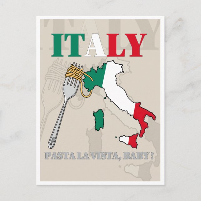 ITALY PASTA LA VISTA, BABY! INVITATION POSTCARD (Front)