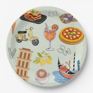 Italy Perfect Vacation Paper Plate