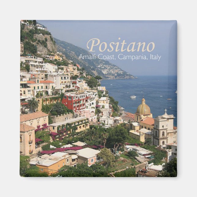 Italy Photo Travel Fridge Magnet Compania Positano (Front)