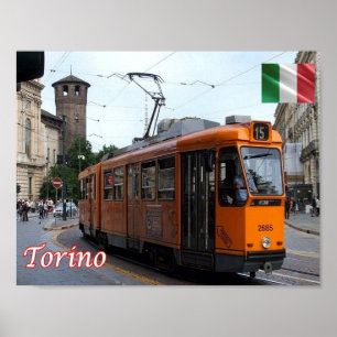 Italy - Piedmont - Torino - Tram - Poster