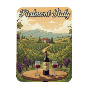 Italy Piedmont Travel Magnet