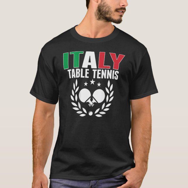 Italy Ping Pong   Italian Table Tennis Team Suppor T-Shirt (Front)