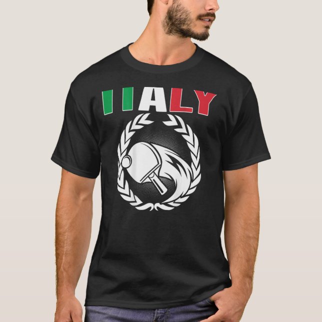 Italy Ping Pong   Italian Table Tennis Team Suppor T-Shirt (Front)