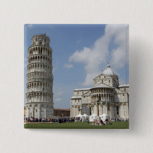 Italy, Pisa. Leaning Tower of Pisa and 15 Cm Square Badge