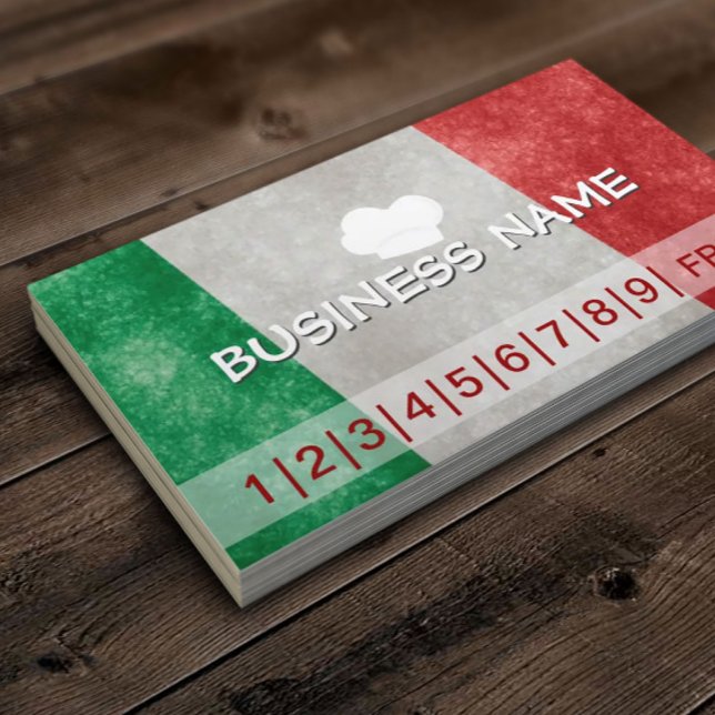 Italy Pizza Business Loyalty Punch Card (Creator Uploaded)