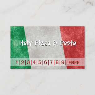 Italy Pizza & Pasta Business Loyalty Punch Card