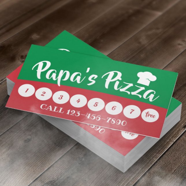Italy Pizza Pasta Restaurant Loyalty Punch Card (Creator Uploaded)