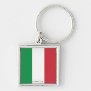Italy Plain Flag Key Ring