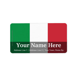Italy Plain Flag Label