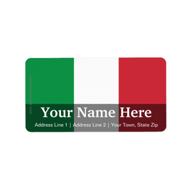Italy Plain Flag Label (Front)