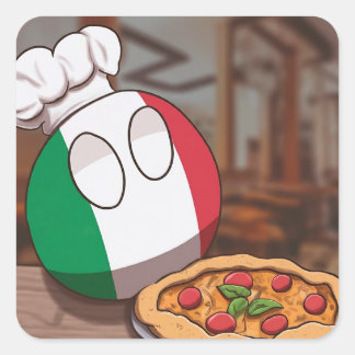 Italy Polandball Cute Kawaii Christmas Gift Happy Square Sticker