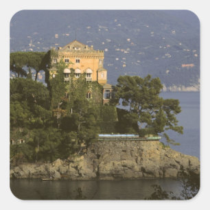 Italy, Portofino. Scenic life on the Square Sticker