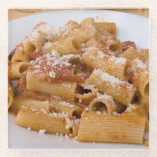 Italy, Positano. Display plate of rigatoni Glass Coaster