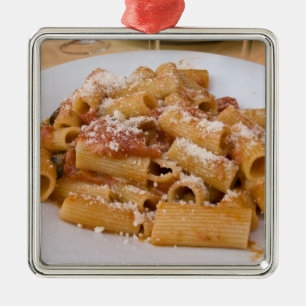 Italy, Positano. Display plate of rigatoni. Metal Tree Decoration