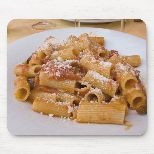 Italy, Positano. Display plate of rigatoni. Mouse Mat (Front)