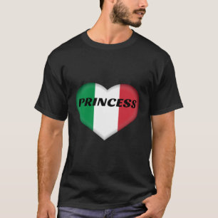 Italy Princess Pride Italian Flag Heart T-Shirt