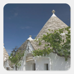 Italy, Puglia, Alberobello, Terra dei Trulli, 2 Square Sticker