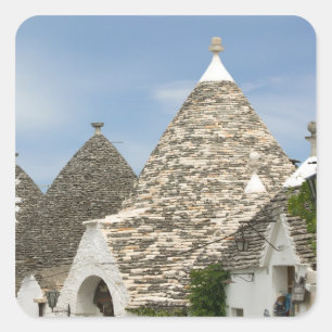 Italy, Puglia, Alberobello, Terra dei Trulli, Square Sticker
