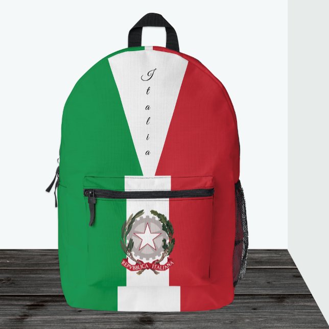 Italy, red / green backpack, Italian Flag Printed Backpack (Creator Uploaded)