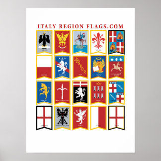 Italy Region Flags Poster