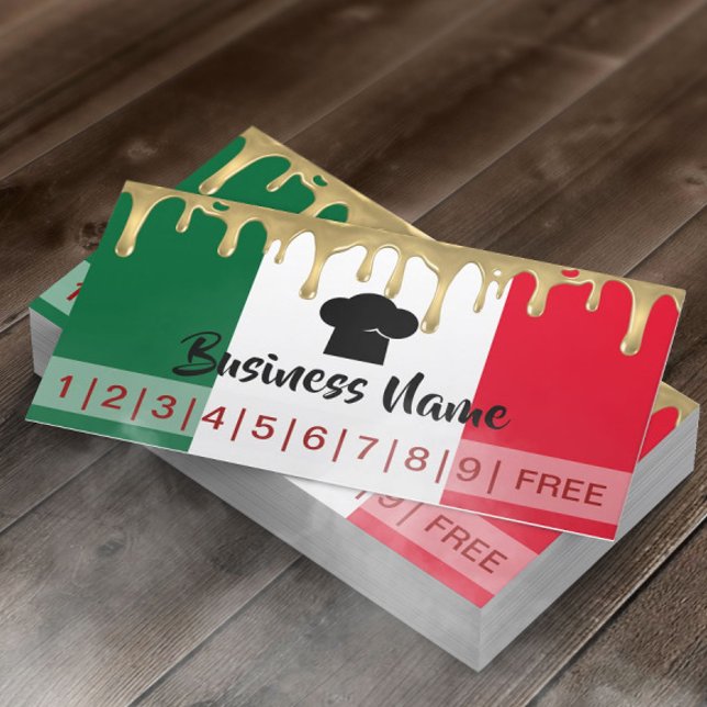 Italy Restaurant Pizza Loyalty Punch Card (Creator Uploaded)